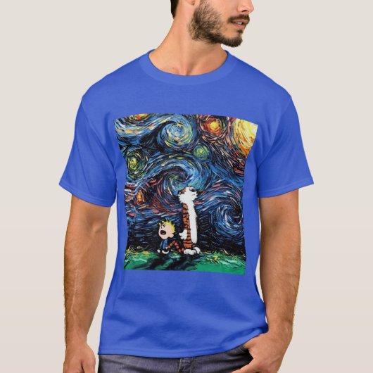 カルビン・ホッブス ひつじの星空 Tシャツ (正面)