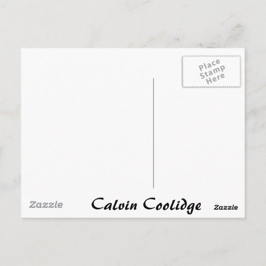 カルビンCoolidge 30 ポストカード (裏面)
