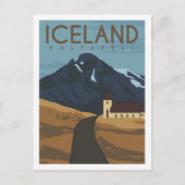 カルファフェフェルアイスランドファーマフトラベルプレイスイラストレーション ポストカード (正面)