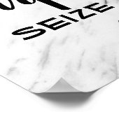 カルペディエムやる気を起こさせる引用文ことわざモダン大理石 ポスター (角)