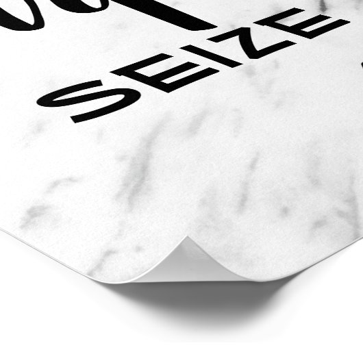 カルペディエムやる気を起こさせる引用文ことわざモダン大理石 ポスター (角)