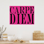 カルペディエムザデイラテン引用文幸福 ポスター (キッチン)