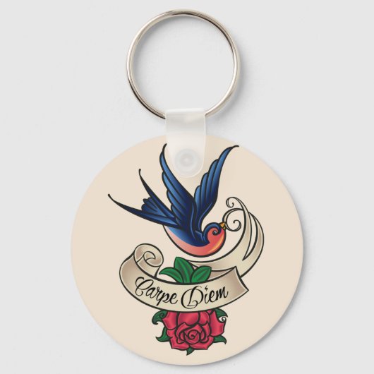 カルペディエムブルーバードタトゥー キーホルダー (正面)