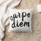 カルペディエム白黒はっきりした引用文モダン クッション (ブランケット)