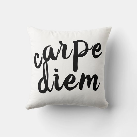 カルペディエム白黒はっきりした引用文モダン クッション (裏面)