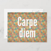 カルペディエム、日を捉え、パターカラフルン ポストカード (正面/裏面)