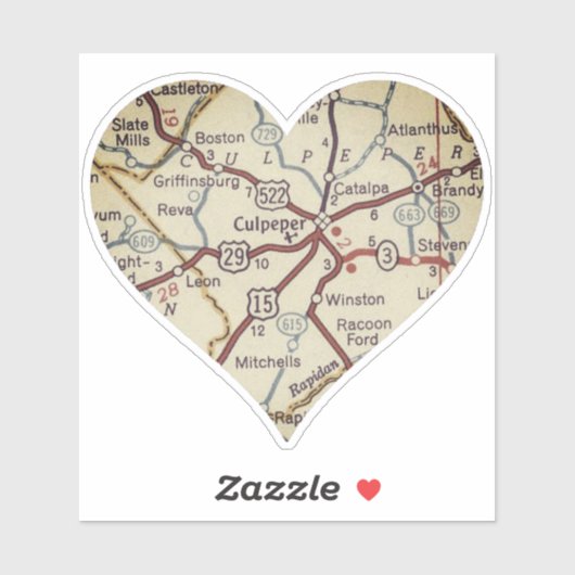 カルペパーバージニアヴィンテージの地図 シール (シート)