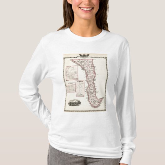 カルホーン郡、ウィンチェスターの地図 Tシャツ (正面)