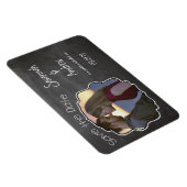 カルボードアートウェディング日付を保存 マグネット (右側)