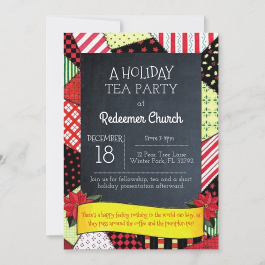 カルボードキ熱狂するルトホリデーパーティー招待状 招待状 (正面)