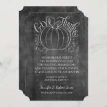 カルボードパンプキンサンクスギビング招待状