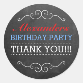 カルボードルック赤白青誕生日パーティー ラウンドシール