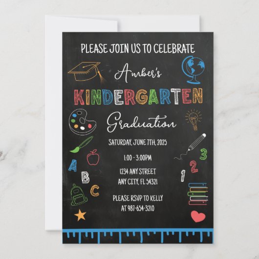 カルボード幼稚園の卒業写真 招待状 (裏面)