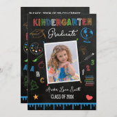 カルボード幼稚園の卒業写真 招待状 (正面/裏面)