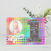 カルボードNumber One Photo GIRL 1st Birthday 招待状 (スタンド正面)