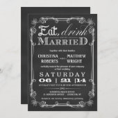 カルボ食べードリンクベ結婚した結婚式招待状 招待状 (正面/裏面)