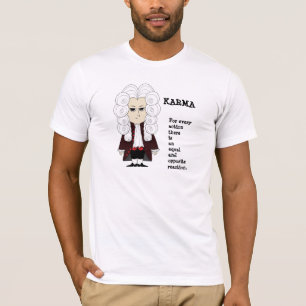 カルマおよびニュートンの第3法律(薄い色のTシャツ) Tシャツ