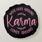 カルマのまわりにー来クのまわりに・ブラック ラウンドクッション (裏面)