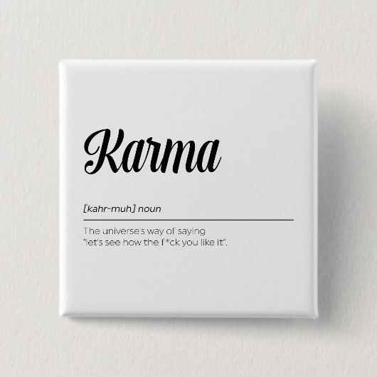 カルマの定おもしろい義 缶バッジ (正面)