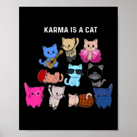 カルマは猫おもしろい猫好き ポスター (正面)