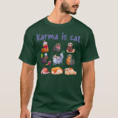カルマは猫マンガのかわいい色の猫たち Tシャツ (正面)