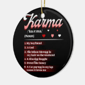 カルマは私のボーイフレンドのカルマリラックスは神の考え業 セラミックオーナメント (左)