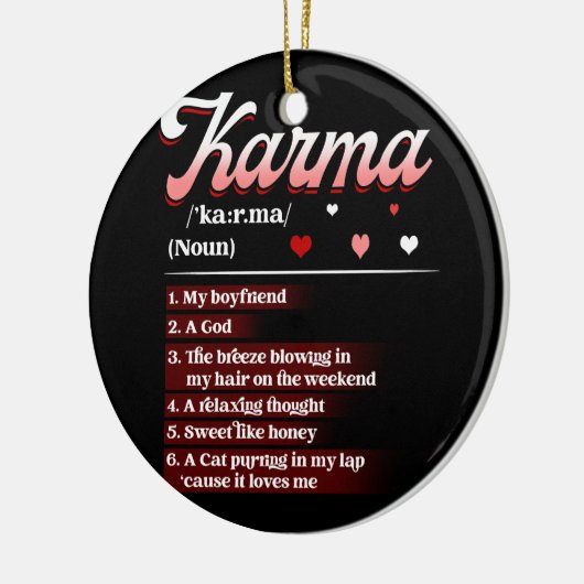 カルマは私のボーイフレンドのカルマリラックスは神の考え業 セラミックオーナメント (左)