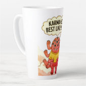 カルマは私の最高の人生監督だ カフェラテマグ (左アングル)