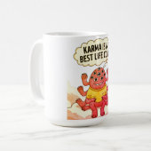 カルマは私の最高の人生監督だ コーヒーマグカップ (正面左)