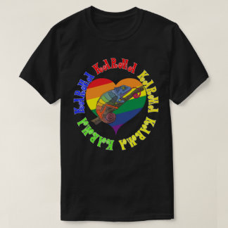 カルマカルマカルマレインボーカメレオンハート Tシャツ