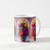 カルマギフト16 oz白黒ボホマグバターフ コーヒーマグカップ (正面右)