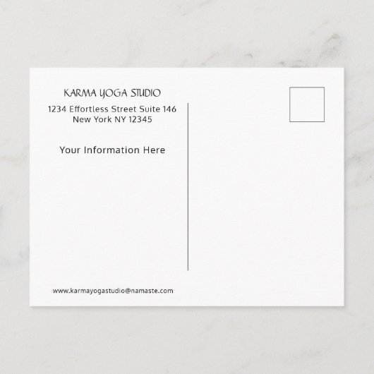 カルマヨガオープンハウス インビテーションポストカード (裏面)