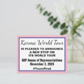 カルマワールドツアー中間選挙2026 GOPが開始 案内ポストカード (スタンド正面)