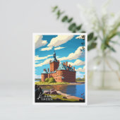 カルマースウェーデンヴィンテージ旅行イラストレーションポス ポストカード (スタンド正面)