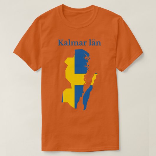 カルマールカウンティの地図スウェーデン Tシャツ (デザイン正面)