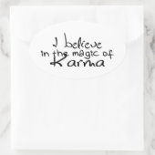 カルマ信じオバルステッカー 楕円形シール (バッグ)