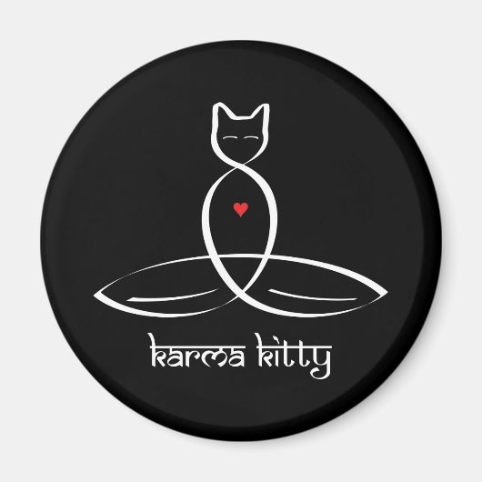 カルマ子猫 – サンスクリットスタイル文字。 マグネット (正面)