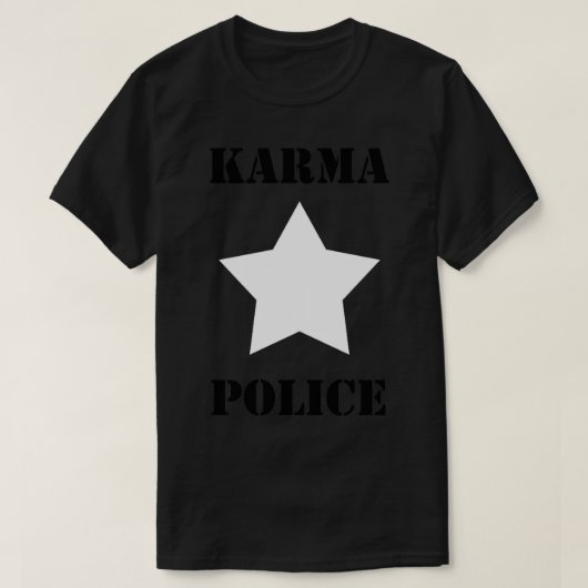 カルマ警察の白い星 Tシャツ (デザイン正面)