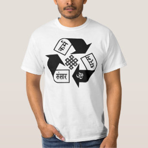 カルマ、कर्म、dharma、धर्म、Saṃsāraのसंसार Tシャツ