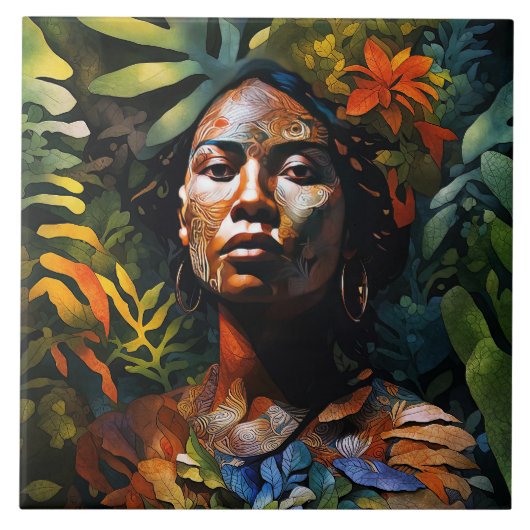 「カルマ」ジャングルドリーム – アマゾニアの女性 タイル (正面)