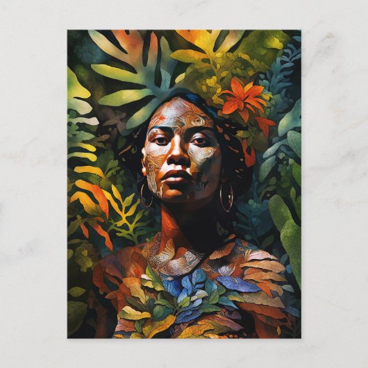 「カルマ」ジャングルドリーム – アマゾニアの女性 ポストカード (正面)