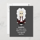 カルマ&ニュートンの第3法則(ダークバックグラウンド) ポストカード (正面/裏面)