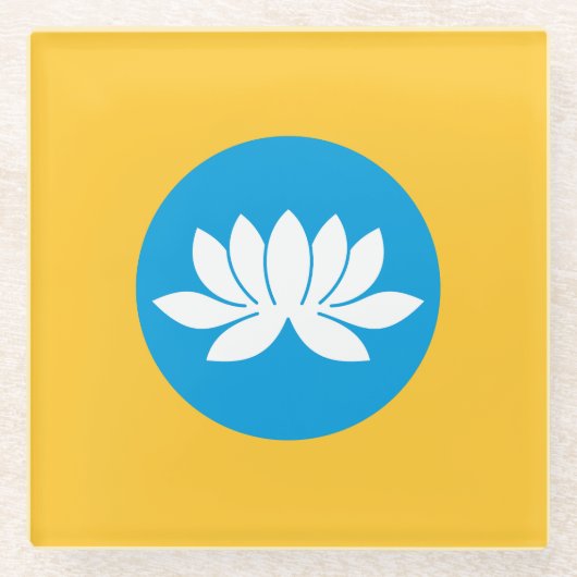 カルミキア国旗 ガラスコースター (正面)