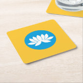 カルミキア国旗 スクエアペーパーコースター (アングル)