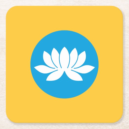 カルミキア国旗 スクエアペーパーコースター (正面)