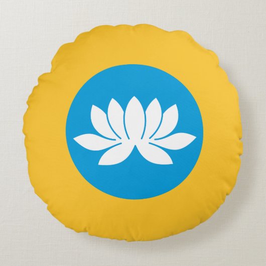 カルミキア国旗 ラウンドクッション (正面)