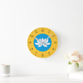 カルミキア国旗 ラウンド壁時計 (ホーム)