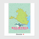 カルミキア・ロシアの地図 シール (シート)