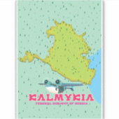 カルミキア・ロシアの地図 シール (正面)