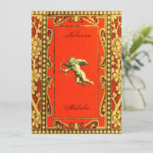 カルミンおよび金ゴールドのキューピッド 招待状 (スタンド正面)